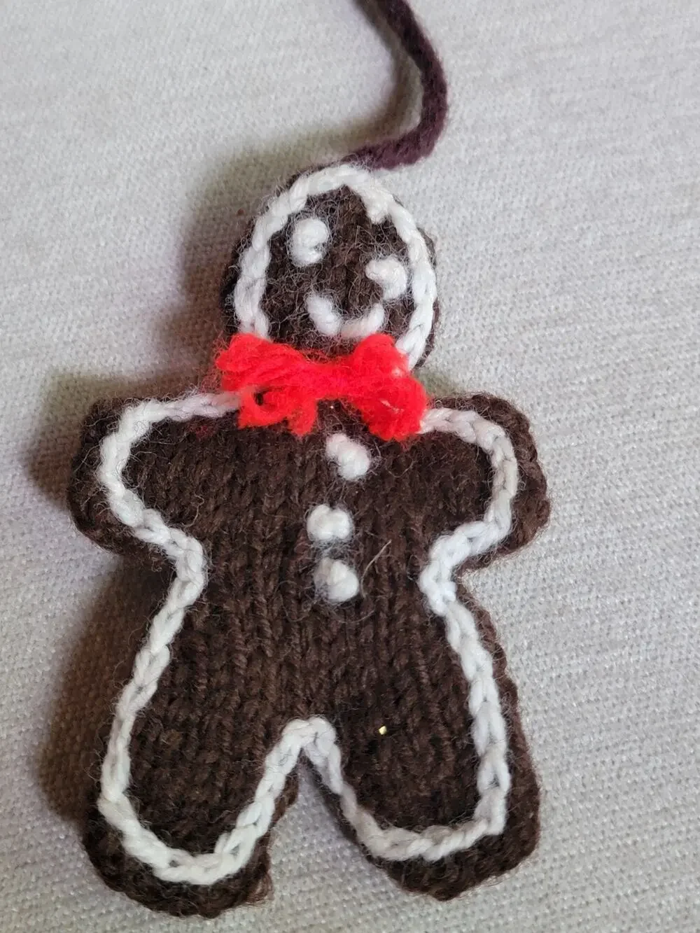 Vintage Gingerbread Christmas Ornament Handmade Crocheted 5in